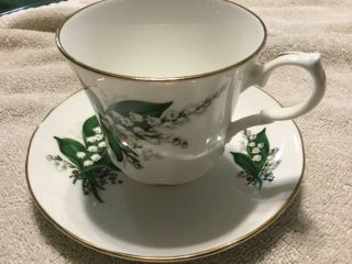 Springfield Bone China Cup And Saucer England Lily Of The Valley