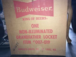 Vintage Budweiser Grandfather Locket Rotating Beer Sign Old Stock 7