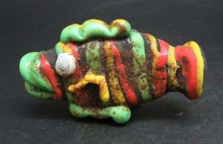 Very Rare Vintage Phoenician Green Fish Bead Pendant Quality (4)