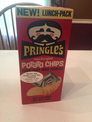Rare Vintage Pringles Newfangled Potato Chips Lunch Pack Jackson Plant Seal Htf