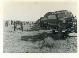 Org Wwii Photo: American Gi’s & Truck Convoy