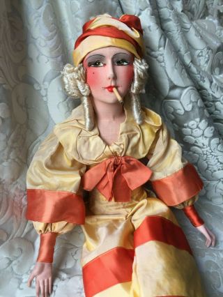 Antique French Smoking Boudoir Doll/poupee De Salon/art Deco/ Mae West Style