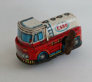 1950s Wind Up Esso Gas Tanker Truck Tin Litho Japan