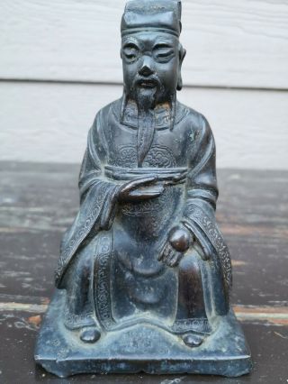 Old House Chinese 828g Ming Black Bronze Buddha It Marked Asian China
