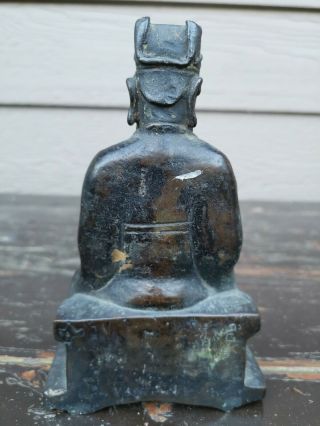 Old House Chinese 828g Ming Black Bronze Buddha it Marked Asian China 3