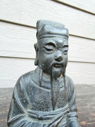 Old House Chinese 828g Ming Black Bronze Buddha it Marked Asian China 6