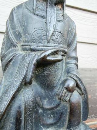Old House Chinese 828g Ming Black Bronze Buddha it Marked Asian China 7