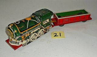 Vintage Walt Reach Courtland 9000 Tin Wind Up Engine Locomotive Hopper Train 21