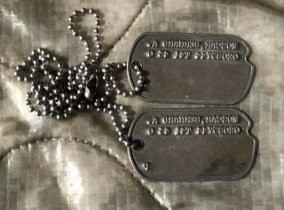 WW2 US Army Dog Tag Set w Chain,  Bernard A Moscar,  US Army Air Force Officer 5