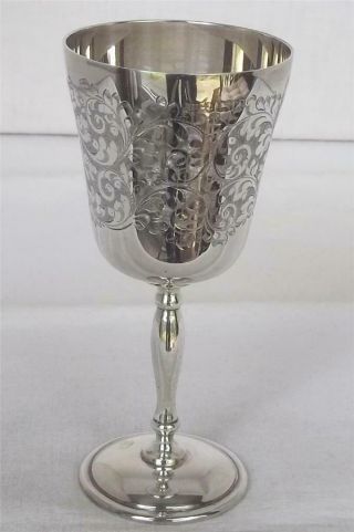 A Stunning Vintage Solid Sterling Silver Wine Goblet Birmingham 1974 (a)