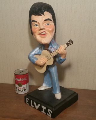 1972 ELVIS blue jumpsuit chalkware statue figurine rock music concert vtg guitar 2