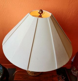Vintage Frederick Cooper Table Lamp Ceramic w Collage like look plus Shade 12
