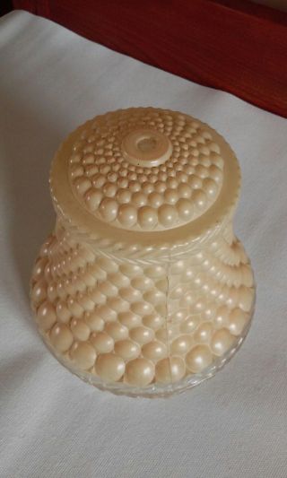 Vintage Glass Lamp Shade Or Globe Hobnail Cream Colored With Center Hole Mount