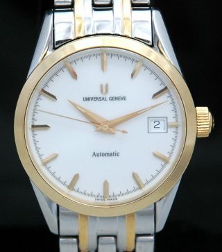 Universal Geneve Automatic Two Tone Gold Boy 271.  171 18k Ss Rare 36mm Mens Watch