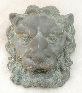 Rare Antique Bronze/brass Lion Head Fountain Garden Sculpture Wall Art