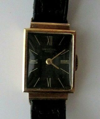 Elegant Vintage 1970s Ladies Universal Geneve 14k Gold Swiss Wrist Watch