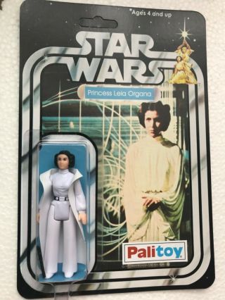 Retro Princess Leia Organa Purewhite On Star Wars 12 Back Palitoy Cardback