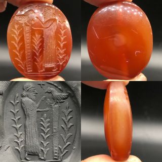 Agate Sassanian Old Agate King Face Seal Intaglio Lovely Stone