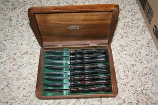 Vintage Knife Set Cutco Steak Knives In Walnut Display Box,  8 Total