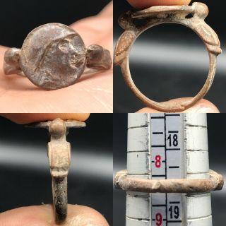 Rare Roman Bird King Face Wonderful Ring