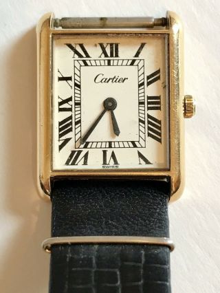 Vintage Cartier 18k Gold Electroplated Women Watch Mechanical Hand Wind Swiss