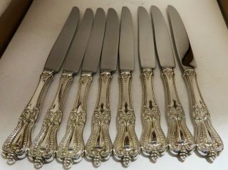 8 PIECE TOWLE OLD COLONIAL STERLING DINNER KNIVES 8 - 1/2 