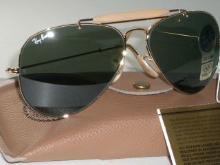 58[]14 B&l Ray - Ban Made In Usa G15 Arista Gp Outdoorsman Aviator Sunglasses