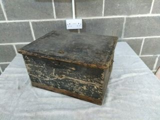 168.  Antique Vintage Wooden Storage Or Tool Box Chest