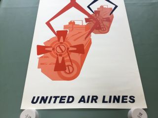 Vintage United Air Lines Detroit Travel Poster 2