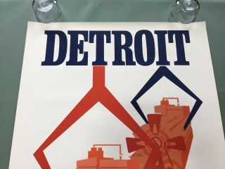 Vintage United Air Lines Detroit Travel Poster 3