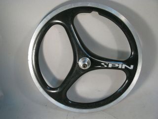 Rare Vintage Spin 20 " Bmx Bike Carbon Front Wheel Mag Rim