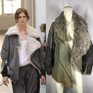 Rare Vtg Balenciaga Nicolas Ghesquiere Aw2004 Unisex Leather Fur Coat 34 Xs - S