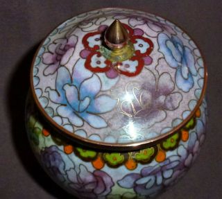 Chinese Cloisonne Jars with Covers Circa 1920s Design No Damage x 2 5