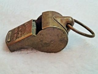 Vintage WWII era U.  S.  Army Regulation Solid Brass Whistle Police 3