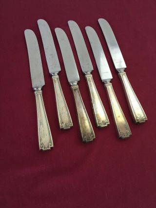 Gorham Etruscan Sterling Silver 8”1/2 French Blade Knives Set Of 6