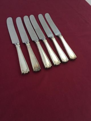 Gorham Etruscan Sterling Silver 8”1/2 French Blade Knives Set Of 6 3