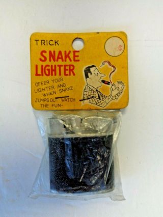 Vintage 1960s Trick Snake Lighter In Package Gag,  Made In Japan