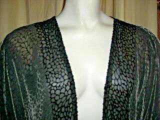 Vintage Charles Patricia Lester Couture Burnout Devore Velvet Kimono Duster OS 2