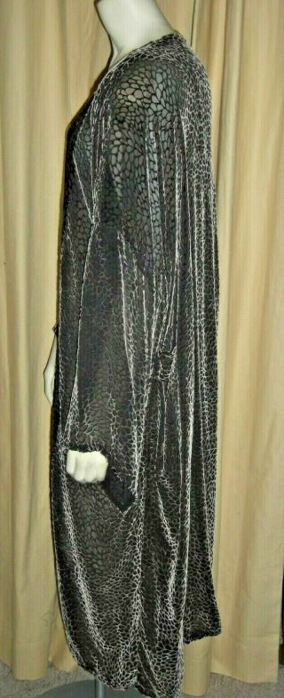 Vintage Charles Patricia Lester Couture Burnout Devore Velvet Kimono Duster OS 3