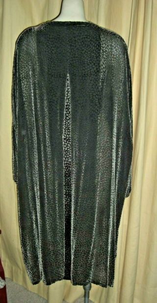 Vintage Charles Patricia Lester Couture Burnout Devore Velvet Kimono Duster OS 4