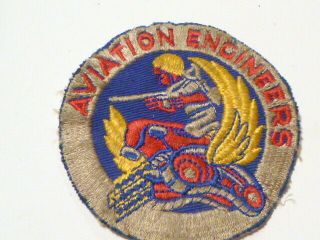 A Ww 2 U S Army E Aviation Engineers Embroidered Twill C/c Back Patch