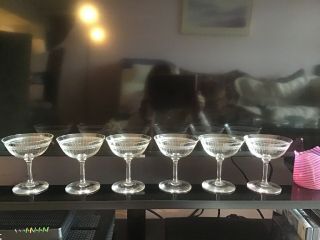 Crystal Vintage Stemware Etched Champagne/martini Glasses