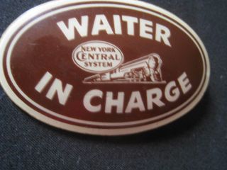 VTG YORK CENTRAL RAILROAD WAITER IN CHARGE BADGE 3 SMALL BADGES FOR WAITERS 2