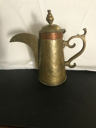 Antique/vintage Brass Copper Coffee Pot Arabic Bedouin Dallah