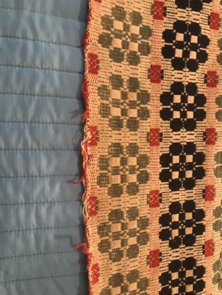 1842 Hand Woven Wool Linen Overshot weave Reversible Coverlet Blanket.  2 More. 12