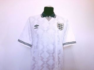 GASCOIGNE 19 England Vintage Umbro Home Football Shirt Italia 90 1990 (L) Gazza 3