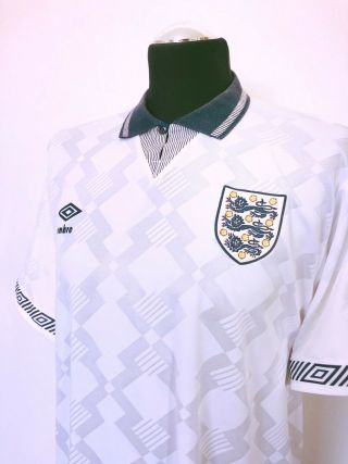 GASCOIGNE 19 England Vintage Umbro Home Football Shirt Italia 90 1990 (L) Gazza 6