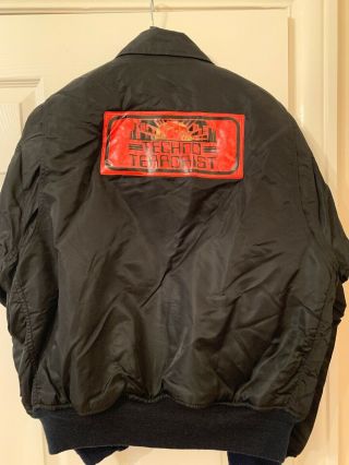 Techno Terrorist Bomber Ma2 Jacket Retro Vintage Rave Techno Rare Size L 4