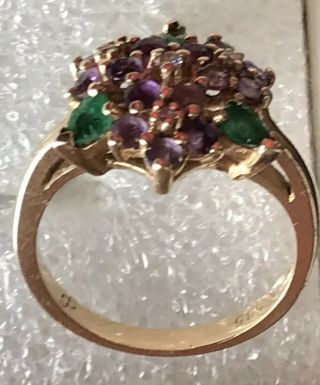 House Of Faberge Franklin “ Violets In The Snow “ Ring Sz.  8.  5 1993 Vintage 3