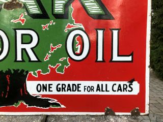 Rare Oak Motor Oil Double Sided Porcelain Sign 12